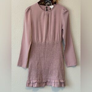 LE LIS Collection Women’s Smocked Mini Dress Long Sleeve Size M NWT Cocktail